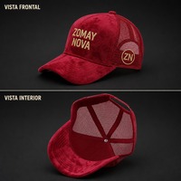Casquette de camionneur rouge en maille avec broderie frontale personnalisée, pour homme et femme, vente en gros, OEM, ajustable, commande minimum 50 unités