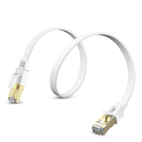 Kabel Ethernet Cat8 S/FTP Shielded Berkualitas Tinggi 40Gbps 2000MHz, Kabel LAN SFTP RJ45, Kabel Patch Internet CAT 8