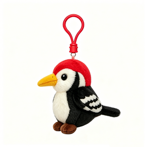 Porte-clés personnalisé en peluche de hibou, mini breloque en peluche d'oiseau, pendentif en peluche de hibou à crête rouge, petit sac en peluche d'oiseau - Product Image 2