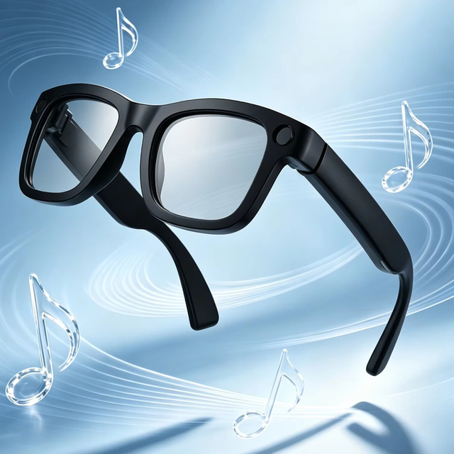 Wireless Smart Glasses T100 800W Pixel Camera AI Translator Cycling Sunglasses Music Player Voice Control Video Recording 1080P