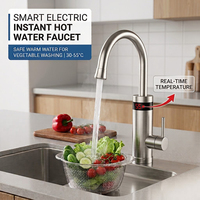 Robinet d'eau chaude électrique instantané Yuson 3000W en acier inoxydable SUS304 avec affichage numérique de la température LED 220V