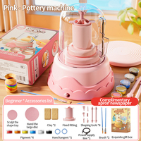 Make It Real Mini Pottery Studio Kit de poterie DIY avec de l'argile sèche à l'air sans désordre pour les niveaux débutant à maître