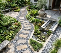 Piedras Decorativas de Río Negras Naturales Lavadas, 3-5cm/5-8cm, Diseño Japonés para Jardinería, Paisajismo, Caminos y Cobertura del Suelo