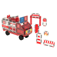 Bloques Magnéticos para Niños, 30 Piezas, Set de Construcción de Camión de Bomberos, Bloques de Construcción Magnéticos con Impresión UV, Juguete de Construcción STEM, Venta al Por Mayor OEM