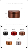 Boîtes à bougies rondes en aluminium sans soudure, petites boîtes en fer blanc, contenants à thé noirs de 2 oz avec couvercle à vis