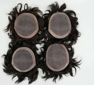 Perruque toupet pour homme indien de haute qualité, cheveux vierges Remy, texture naturelle, vague d'eau, base mono, ajustement confortable, facile à porter, légère - Product Image 5