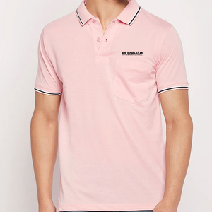 Chemises Polo Homme Personnalisées Respirantes de Haute Qualité en Coton Uni à Manches Courtes avec Poche – Vente en Gros - Product Image 1