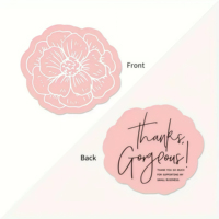 Cartes de remerciement en papier artistique en forme de fleur, esthétique rose, inserts pour commandes de petites entreprises, cartes d'appréciation, décorations pour emballages de boutiques en ligne