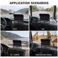 Monitor TFT para Auto de 7 Pulgadas 1024*600 AHD ADAS, 12-24V, Entrada de Video Dual, Pantalla de Reversa Automática para Camión, Autobús, Camioneta
