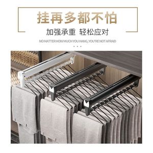 Xiduo Telescopic Trouser Rack Aluminum Alloy Ceiling Mount Double Damper Track <b>Wardrobe</b> Storage Hardware - Product Image 2