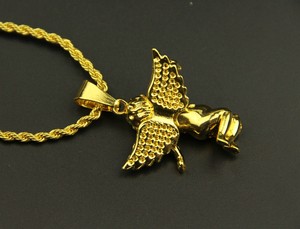 Collana con Ciondolo <span class=keywords><strong>Charm</strong></span> 'Spread Your Wings' in Lega di Zinco con Cristalli e Strass, Catena Singapore Intrecciata - Product Image 5