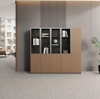 Armoire de rangement de documents de bureau moderne haut de gamme, autoportante, avec compartiments ouverts/fermés mixtes, modulaire et personnalisable pour écoles et hôtels