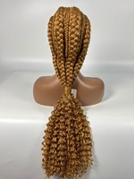 Perruque tressée synthétique courte style faux locs, faite à la main, en dentelle, pour femme, vente en gros, tresses africaines, cheveux au crochet, dreadlocks