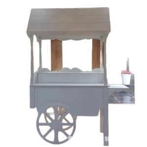 Chariot à roulettes en bois pour bonbons et desserts, pour mariage, anniversaire, décoration extérieure, 202 spécifications, style élégant - Product Image 5