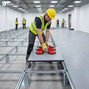 Système de plancher surélevé antistatique en acier Titan avec revêtement en céramique 60x60cm pour les centres de données et les ateliers, salle de serveurs - Product Image 1