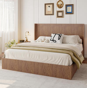 Cadre de lit king-size en bois de chêne massif, artisanal et moderne, avec fonction réglable, style luxueux et confortable pour chambre à coucher - Product Image 4