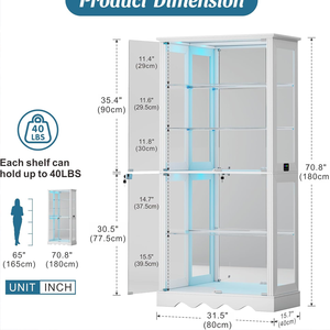 Kotak Penyimpanan Kabinet Pajangan yang Dapat Disesuaikan, Kaca Transparan, untuk Menampilkan Karakter Anime, Rak Pajangan Akrilik - Product Image 2