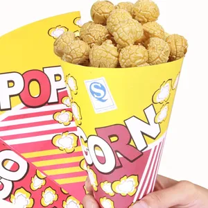 Sacs en papier pour Popcorn en forme de cône, sachets de friandises, avec bouts coniques, pour Pop-Corn, bonbons, collations, fête de mariage