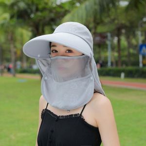 Chapeau Bob d'été à large bord avec masque facial respirant et amovible, design queue de cheval, pour pêche décontractée unisexe - Product Image 3