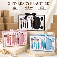 Ensemble de 12 pinceaux de maquillage scintillants avec strass, style professionnel, vente en gros, ensemble de pinceaux de maquillage de luxe avec diamants