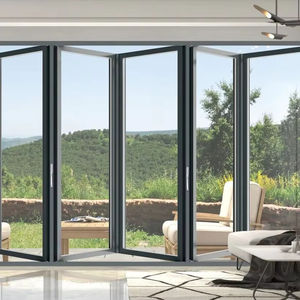 Porte intérieure moderne en alliage d'aluminium anti-rayures avec verre trempé pour couloir de bureau à fort trafic, chambre et villa - Product Image 1