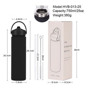 Gourde isotherme de sport 750 ml à large ouverture en acier inoxydable avec poignée de transport et bec verseur pour activités de plein air - Product Image 1