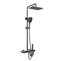 Nouveau pistolet gris atmosphère lumière affichage numérique touches de piano bain de douche laiton pommeau de douche thermostatique mitigeur