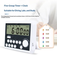 Timer Hitung Mundur Multi Grup Premium Layar LCD Besar Tampilan 12/24 Jam untuk Uji Coba Industri, Memasak, dan Pengingat Waktu Pelajar