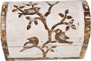 Boîte à bijoux demi-circulaire en bois Yukmin, motif <span class=keywords><strong>oiseau</strong></span>, pour femmes, artisanale, décoration d'intérieur, cadeau idéal pour femme, blanc - Product Image 5