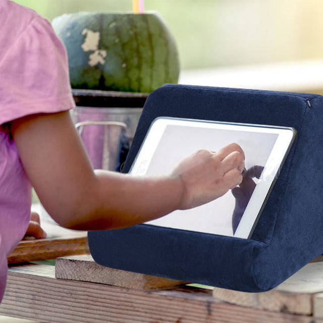 Portable Velvet Woven High Density Foam Multi-Angle Tablet Pillow Stand Book Holder Kids Adults Customizable Size Removable