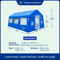 Tente de secours gonflable pour situations d'urgence, abri humanitaire, structure à poutres pneumatiques, imperméable
