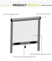 Moustiquaire de Fenêtre Roulante Rétractable en Fibre de Verre à Cadre en Aluminium Détachable, Moustiquaire Anti-insectes en Gros