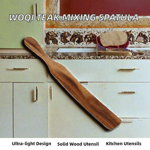 WOQI Lightweight Slender Teak <b>Spatula</b>/Shovel for Mixing Sourdough Starter Culture Easily Reaches the Bottom <b>of</b> the Tank - Product Image 2