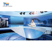 Équipement de diffusion en direct à LED, bureau de nouvelles tv, bureau de table de studio en direct en ligne, prix d'usine