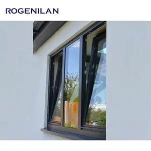Estilo europeu personalizado cor grade design alumínio batentes janela inclinar e virar janela
