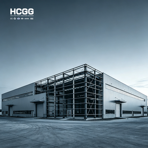 Entrepôt préfabriqué en structure légère en acier, bâtiment industriel à ossature métallique, panneaux sandwich pour murs et toitures en laine <span class=keywords><strong>de</strong></span> roche et EPS - Product Image 1