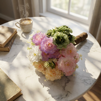 Buket Mini Bunga Peony Sutra Buatan 6 Kepala yang Mewah dan Menyerupai Asli untuk Hadiah Pernikahan Elegan Dekorasi Hotel.