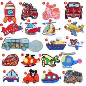 Iron on Embroidered Cartoon Vehicle Motorbike Rooter Car Patches for Kids - Product Image 1