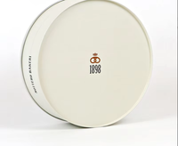 Boîte en fer blanc ronde personnalisée avec logo pour biscuits et bonbons, avec couvercle à charnière, boîte de rangement en métal recyclable de qualité alimentaire, vente en gros