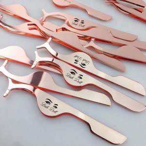 <span class=keywords><strong>Pince</strong></span> à cils or rose <span class=keywords><strong>Pince</strong></span> à cils applicateur <span class=keywords><strong>Pince</strong></span> à cils de marque privée avec logo - Product Image 2