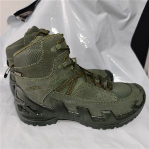 Bottes de randonnée mi-hautes vertes TSB07 en cuir de vachette et daim, durables et résistantes - Product Image 6