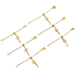 Adjustable Extension Chain Clasp Set | PVD Gold Plated Stainless Steel <b>Slider</b> Extender for DIY <b>Bracelet</b> Necklace Jewelry Making - Product Image 1