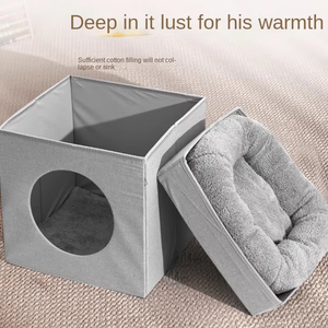 Gran cubo apilable cueva gato árbol rascador plegable gato casa cama para gatos de Interior Diseño transpirable - Product Image 5