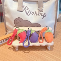 Schattig lederen tasje modehanger wortel chili gepersonaliseerde groente fruit sleutelhanger luxe custom charms voor merktas