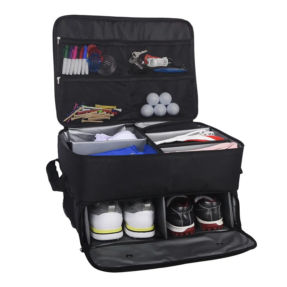 Organizador de maletero de Golf, bolsa impermeable para zapatos de Golf de coche con caja de almacenamiento grande para zapatos, pelotas, camisetas, ropa, guantes, accesorios