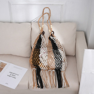 นิตยสารแฟชั่นสไตล์ฤดูร้อนยาวพู่โบฮีเมียนทอมือกระเป๋าผู้หญิงชายหาดฟางกระเป๋ากระเป๋าเดินทาง - Product Image 2
