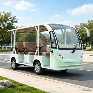 Bus touristique électrique à batterie avec châssis en acier durable pour station balnéaire - Product Image 1