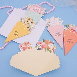 Carte de vœux 3D pop-up fleurie avec enveloppe – Meilleurs vœux, carte de remerciement, cadeau de Thanksgiving, souvenir de fête – Vente en gros - Product Image 2