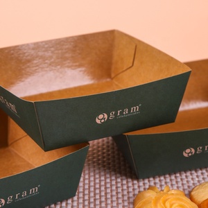 工場カスタム印刷ロゴ入りエコフレンドリー使い捨て耐油紙食品包装トレイ（チューインガム、寿司、磁気用） - Product Image 4