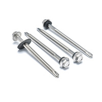 Vis autoperceuses à tête hexagonale en acier inoxydable 304, vis autotaraudeuses DIN 7504 pour fixation et bardage de toitures métalliques